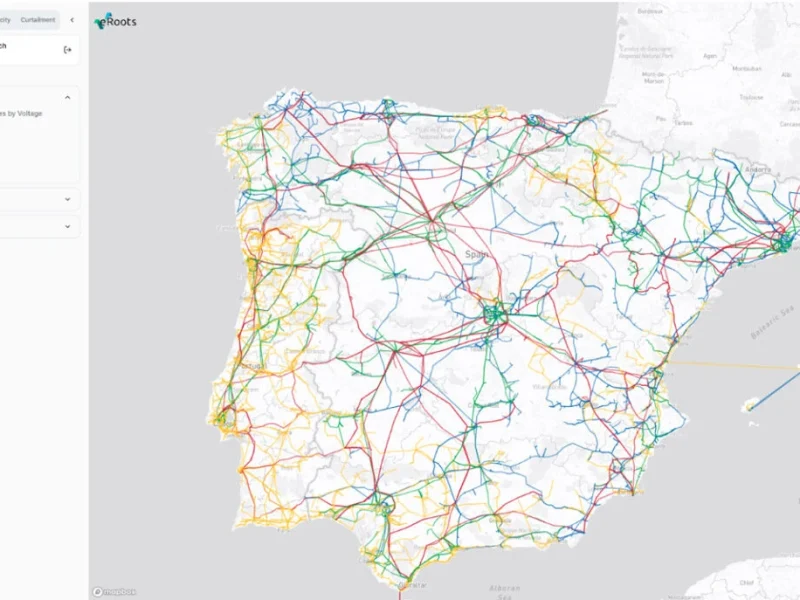 mapa digital de la red eléctrica de España